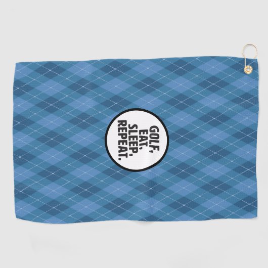 Golf, Manger, Sommeil, Répéter Serviette de golf (Horizontal)