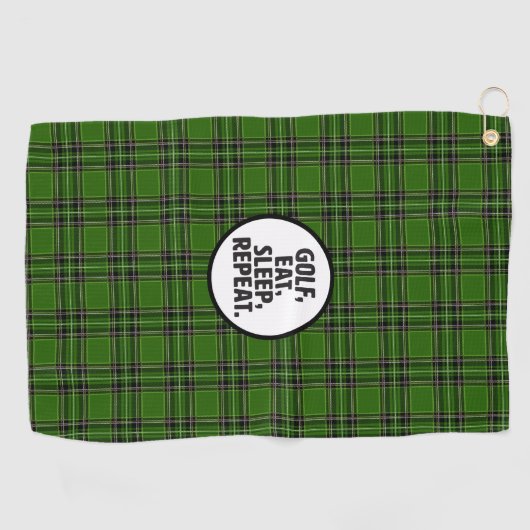 Golf, Manger, Sommeil, Répéter Serviette de golf (Horizontal)