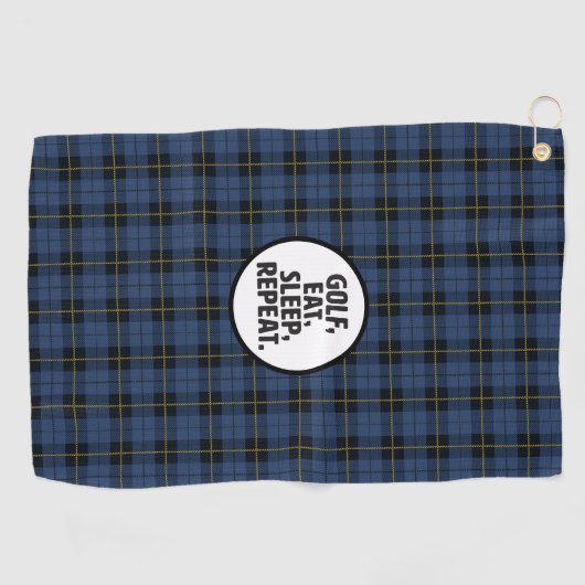 Golf, Manger, Sommeil, Répéter Serviette de golf (Horizontal)