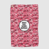 Golf, Manger, Sommeil, Répéter Serviette de golf (Devant)