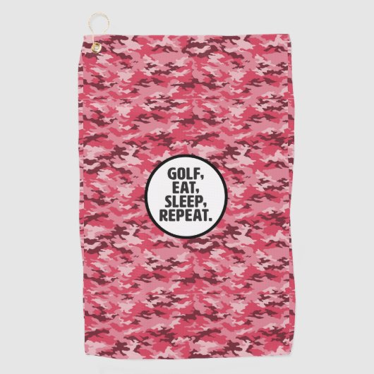 Golf, Manger, Sommeil, Répéter Serviette de golf (Devant)
