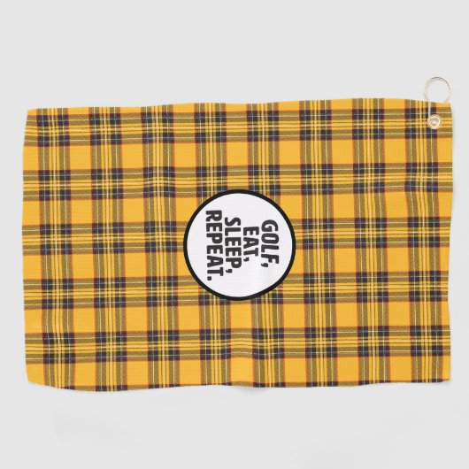 Golf, Manger, Sommeil, Répéter Serviette de golf (Horizontal)