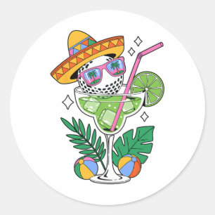 Golf Margarita Sombrero Tropisch Grappig Cinco de  Ronde Sticker