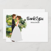 Golf Mariage Carte de remerciements pour Golfer aq (Devant / Derrière)