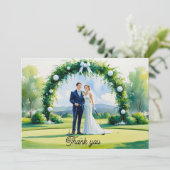 Golf Mariage Carte de remerciements pour Golfer aq (Debout devant)