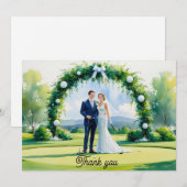 Golf Mariage Carte de remerciements pour Golfer aq (Devant / Derrière)