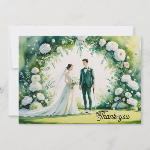 Golf Mariage Carte de remerciements pour Golfer aq