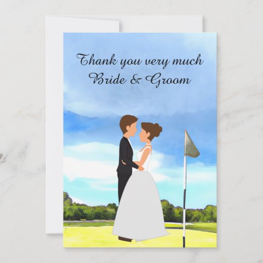 Golf Mariage Carte de remerciements pour Golfer aq (Devant)