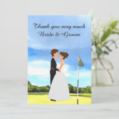 Golf Mariage Carte de remerciements pour Golfer aq (Debout devant)