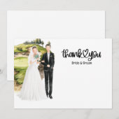 Golf Mariage Carte de remerciements pour Golfer aq (Devant / Derrière)