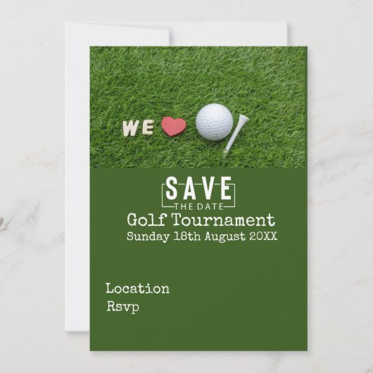 Golf Mariage Enregistrer la date Invitation Carte  (Devant)
