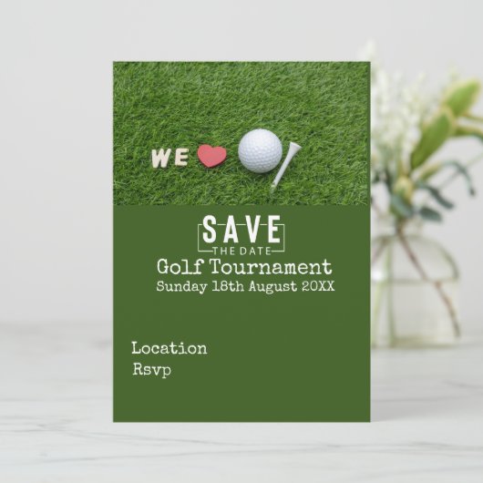 Golf Mariage Enregistrer la date Invitation Carte  (Debout devant)