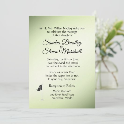 Golf Mariage Thème Green Invitations (Debout devant)
