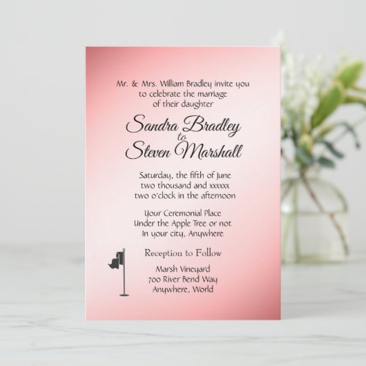 Golf Mariage thème Pink Invitations (Debout devant)