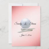 Golf Mariage thème Pink Invitations (Dos)