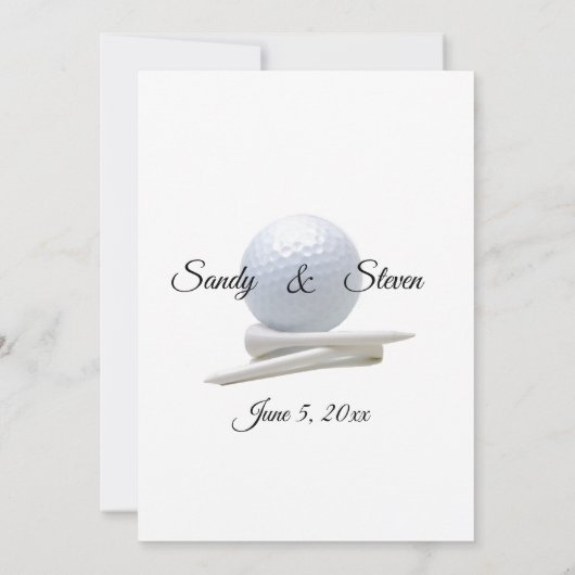 Golf Mariage thème White Invitations (Dos)