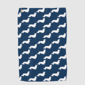 Golf Marine Blue Dachshund Golfer cadeau serviette de g (Devant)