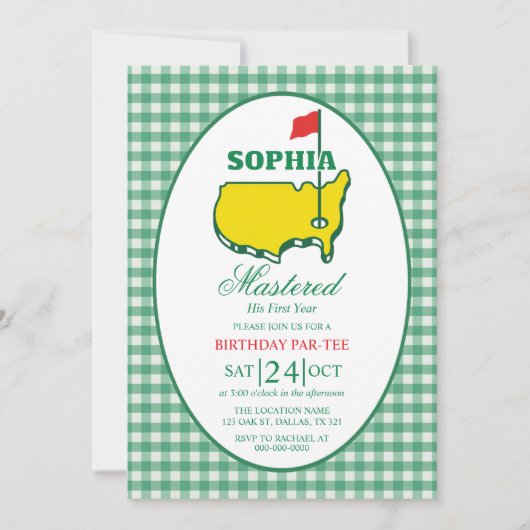 Golf Mastered Birthday Par-tee Invitation (Devant)