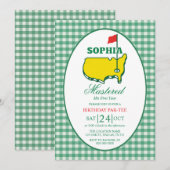 Golf Mastered Birthday Par-tee Invitation Kaart (Voorkant / Achterkant)