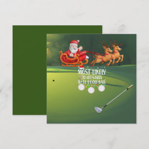 Golf Meest waarschijnlijk om Santa te raken met go Feestdagenkaart