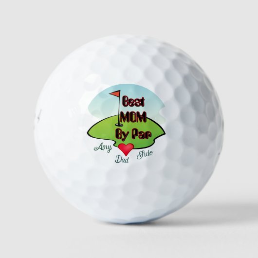 Golf Meilleure Maman par Par -Nom/ Initiale  Balles de  (Devant)