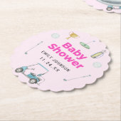 Golf Meisje Baby shower Kartonnen Onderzetters (Gekanteld)