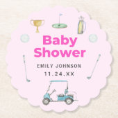 Golf Meisje Baby shower Kartonnen Onderzetters (Voorkant)