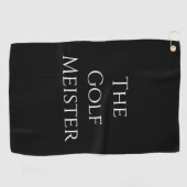 Golf Meister Funny Quote Zwart Golfhanddoek (Horizontaal)