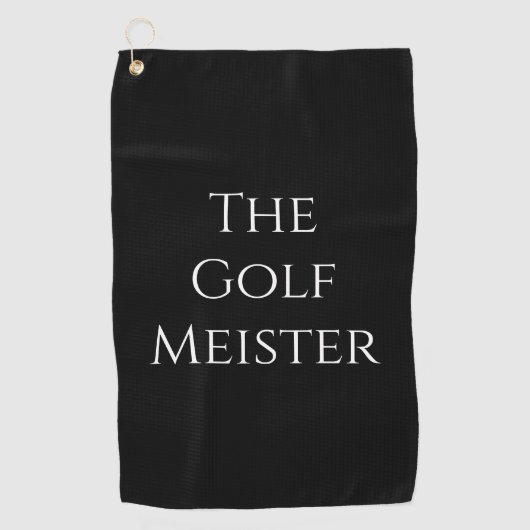 Golf Meister Funny Quote Zwart Golfhanddoek (Voorkant)