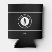 Golf Men's Funny Saying Custom Monogrammed Black Blikjeskoeler (Voorkant)