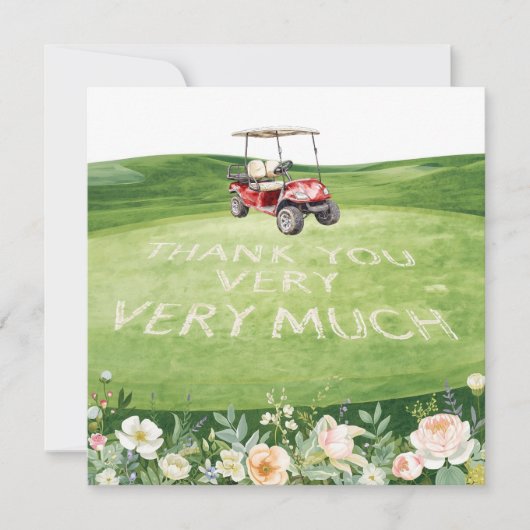 Golf merci texte pour golfer avec Fleurs (Devant)