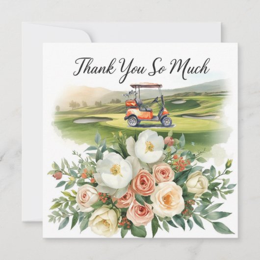 Golf merci texte pour golfer avec Fleurs (Devant)