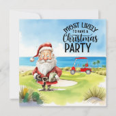 Golf Merry Kerstmis met de kerstman die golfer spe (Voorkant)