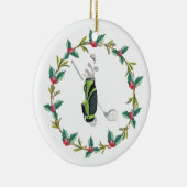 Golf Merry Kerstmis met glazen tas en spatlap Keramisch Ornament (Rechts)