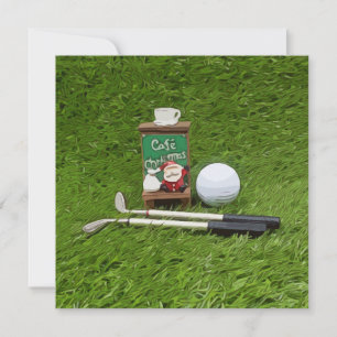 Golf Merry Kerstmis met Golfer met kerstman Kaart