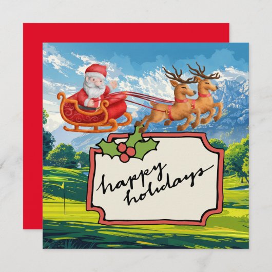 Golf Merry Kerstmis met kerstman (Voorkant / Achterkant)