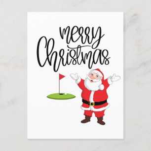 Golf Merry Kerstmis met kerstman Briefkaart