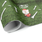 Golf Merry Kerstmis met kerstman en t-shirt Cadeaupapier (Rol Hoek)