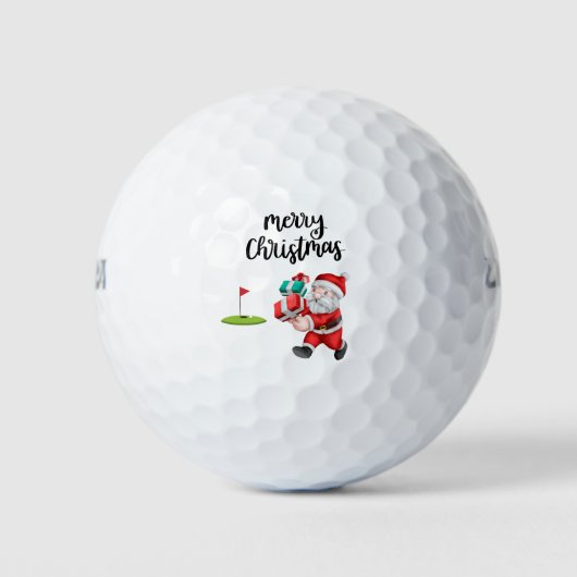 Golf Merry Kerstmis met kerstman Golfballen (Voorkant)