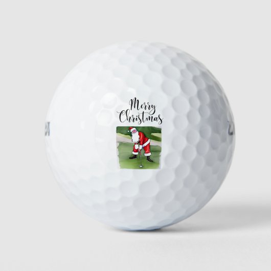 Golf Merry Kerstmis met kerstman Golfballen (Voorkant)