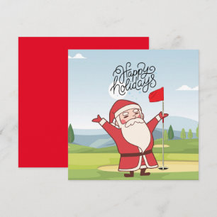 Golf Merry Kerstmis met kerstman Kaart