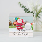 Golf Merry Kerstmis met kerstman Kaart (Staand voorkant)