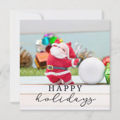 Golf Merry Kerstmis met kerstman Kaart (Voorkant)