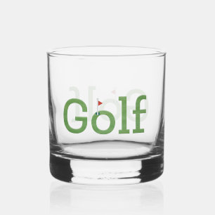 Golf met Flagstick Whisky Glas
