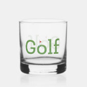 Golf met Flagstick Whisky Glas (Achterkant)