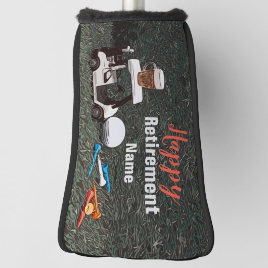 Golf met goede pensionering met Name Bergkar   Golfheadcover (Draai 90)