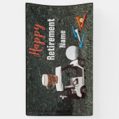 Golf met goede pensionering met Name Bergkar  Spandoek (Verticaal)