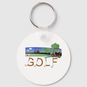 Golf met Golfkarren Sleutelhanger