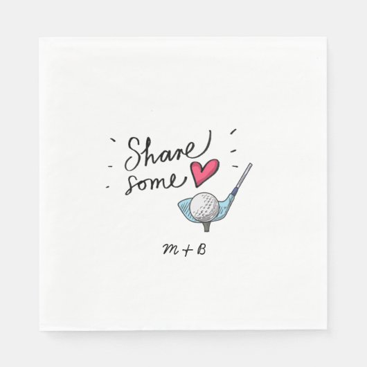 Golf met hart Deel wat liefde Servet (Voorkant)