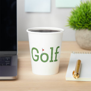 GOLF met Mok van een lagstick-koffie Papieren Bekers